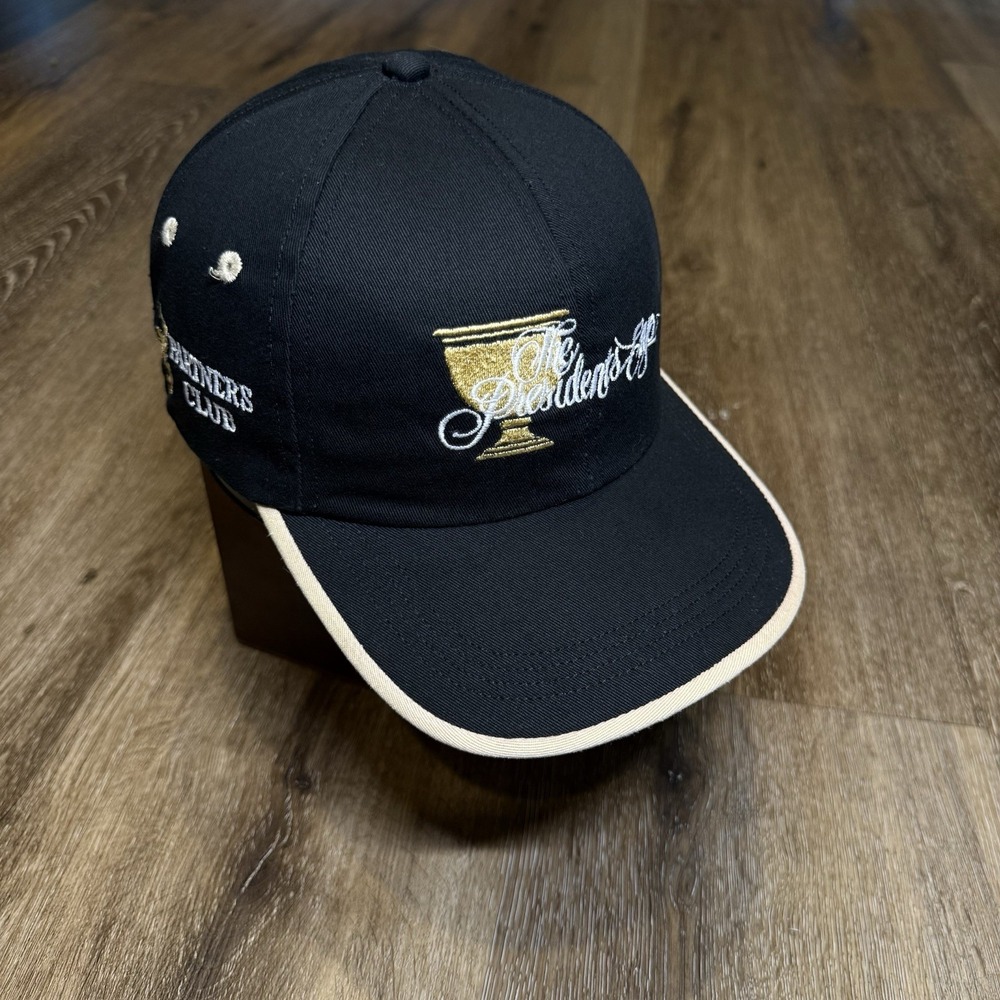 Ahead President Cup Hat Black Gold Baseball Cap Golf Tournament USA Adj Strap